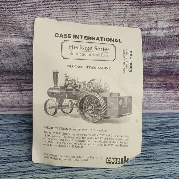 Vintage 1996 Scale models Heritage series 1/64 scale IH Case titan steam tractor - Picture 8 of 9
